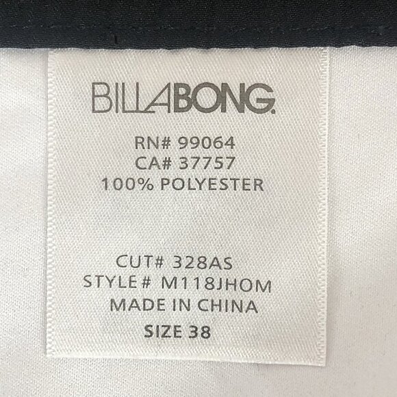 Billabong Men’s Black Boardshorts with Side Stripes of Red, White & Gray Size 38 - Picture 15 of 16